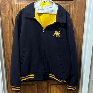 Black and Yellow Men's Jacket reversible varsity wool jacket